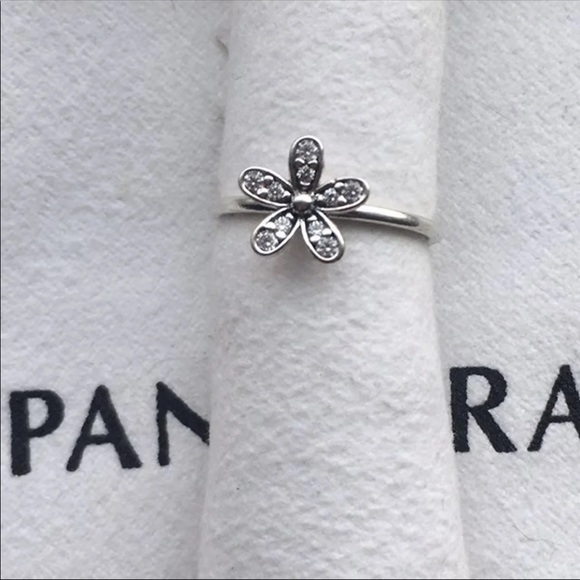 Pandora dazzling daisy silver flower ring Sz 7 - Picture 4 of 12